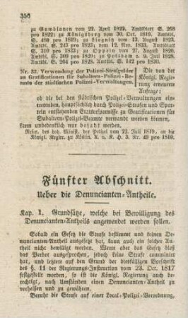 Fuenfter Abschnitt. Ueber die Denuncianten-Antheile
