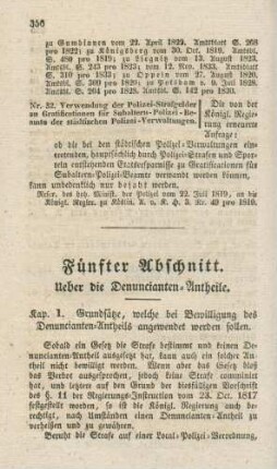 Fuenfter Abschnitt. Ueber die Denuncianten-Antheile
