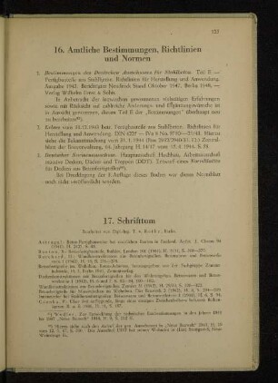 16. Amtliche Bestimmungen, Richtlinien und Normen