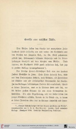 Goethe aus nächster Nähe
