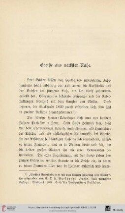 Goethe aus nächster Nähe