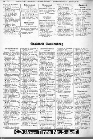 Straßen Stadtteil Sonnenberg