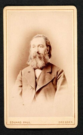 Porträt Julius Woldemar Zeibig : Foto-/Bildersammlung Stenografische Sammlung. Porträt Julius Woldemar Zeibig. Photographie. Carte de visite (1878/1879; E. Paul). Dresden: SLUB P a 0618