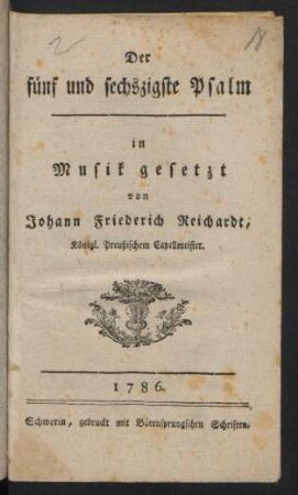 Der fünf und sechszigste Psalm