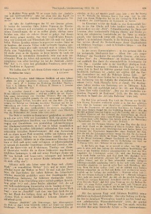 605-607 [Rezension] Schlatter, Theodor, Adolf Schlatters Rückblick auf seine Lebensarbeit