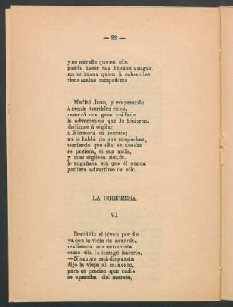 VI. - La sorpresa