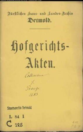 Cothmann, Hermanns, Bürgermeisters Witwe gegen Vogt Johann Prangen Witwe Sophie Kath. Müller - Schuldforderung
