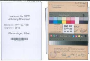 Entnazifizierung Alfred Pfletschinger , geb. 30.03.1901 ()