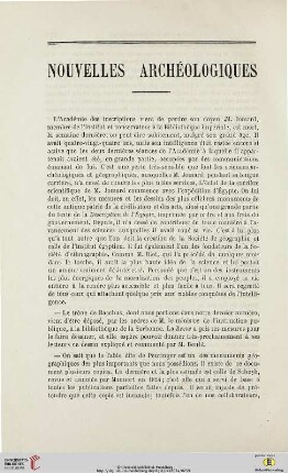 Nouvelles archéologiques
