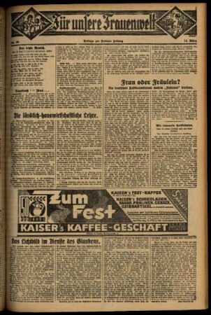 Zweite Ausgabe vom Freitag, den 13. März 1931.