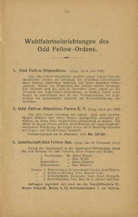 Wohlfahrtseinrichtungen des Odd Fellow-Ordens