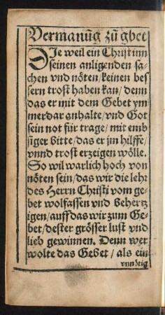 Vermanung zum gbet