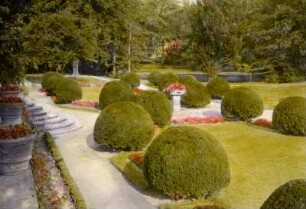 Schlosspark Diesbar-Seußlitz (1722/1733). Blick zum Schloßteich