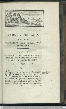Pars Generalis. Continens Praecognita Iuris Publici Wirtembergici