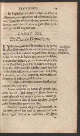 Caput XII. De Elencho Definitionis.