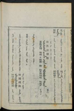 Ashangga jaka i beye de holbobuha hacin. jai = 羽族肢體類 第二