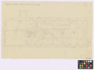 Hermannswaldau ([Riesengebirge] Kreis Goldberg): Berghof. - Haupthaus (Grundriss [des Erdgeschosses]). - Abort (Grundriss)