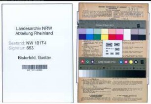 Entnazifizierung Gustav Bisterfeld , geb. 30.07.1893 (Modellformer)