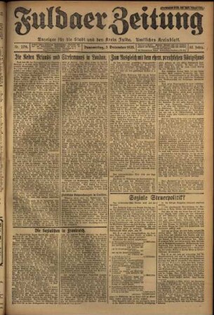 Erste Ausgabe vom Donnerstag, den 03. Dezember 1925.