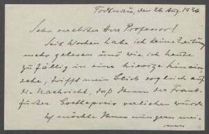 Brief von Hanns Anker an Georg Kolbe