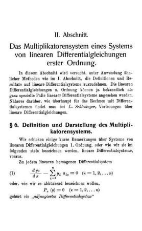 § 6. Definition und Darstellung des Multiplikatorensystems.