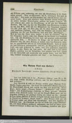 Ein Votum Carl von Holtei’s