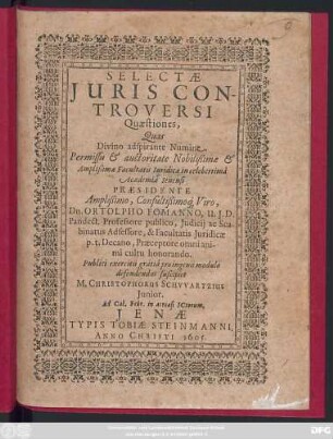 Selectae Iuris Controversi Quaestiones