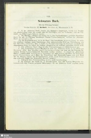VIII. Schwarzes Buch