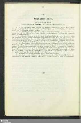 VIII. Schwarzes Buch