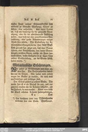 Metaphysische Erfahrungen.