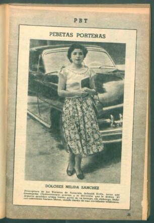 Dolores Nelida Sánchez, preceptora de los Torneos de Natación Infantil Evita [...] - [Fotografía] : Pebetas porteñas