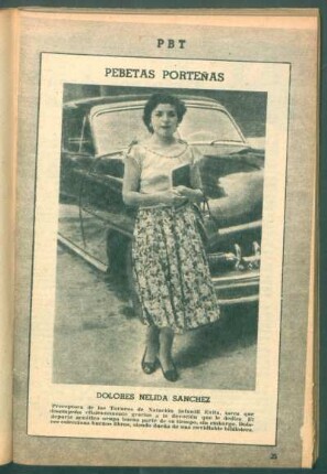 Dolores Nelida Sánchez, preceptora de los Torneos de Natación Infantil Evita [...] - [Fotografía] : Pebetas porteñas