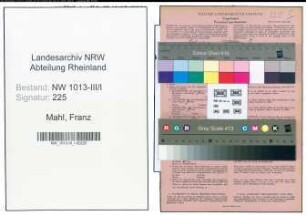 Entnazifizierung Franz Mahl , geb. 01.11.1890 (Kaufmann)