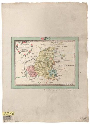 Karte der Ämter Wittenberg und Gräfenhainichen im Kurkreis Sachsen, ca. 1:240 000, Kupferstich, 1759 : Wittenberg, Et Graefenhaynichen Bailliages, de la haute Saxe / Par le Rouge. - [Ca. 1:240 000]. - [Paris] : [LeRouge] , [1759]. - 1 Kt. : Kupferst. ; 27 x 20 cm