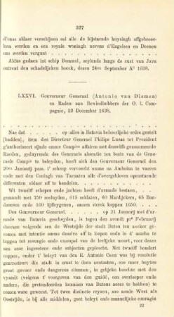 LXXVI. Gouverneur Generaal (Antonio van Diemen) en Raden aan Bewindhebbers der O. I. Compagnie, 22 December 1638