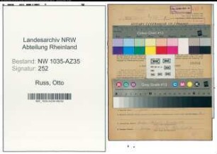 Entnazifizierung Otto Russ , geb. 22.02.1894 ()