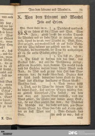 X. Von dem Lehramt und Wandel Jesu auf Erden.