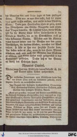 Neuntes Capitel.