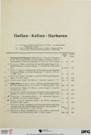 Gallien – Kelten – Barbaren (Nr. 1-40)