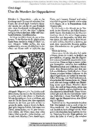 Über die Mundart der Heppenheimer