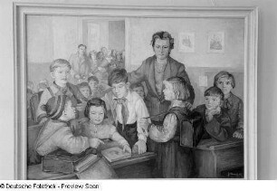 Gemälde von Gabriele Dennewitz "Erster Schultag"