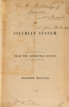 The Silurian (System) : From the Edinburgh review