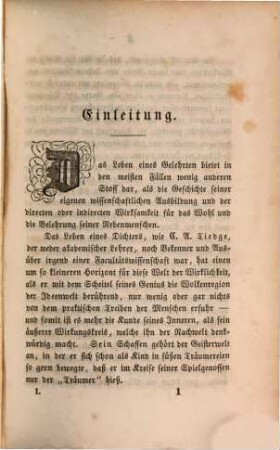 C. A. Tiedge's Leben und poetischer Nachlaß, 1. Tiedge's Jugend und Mannesalter