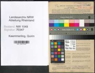 Entnazifizierung Quirin Kaemmerling , geb. 08.01.1893 (Beamter)