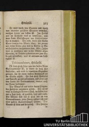 Tobinambours, Erdäpfel.