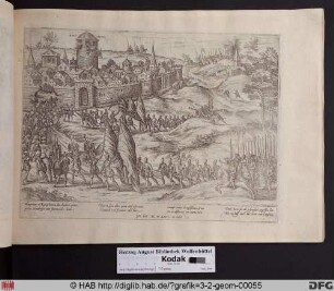 Nach der Eroberung Montbrisons zwingt François de Beaumont-Beyrac (Baron des Adrets) katholische Gefangene, sich von der Spitze des Bergfrieds zu Tode zu stürzen, 29. Juli 1562.