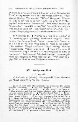 220/221-222/223, XXI. Könige von Uruk