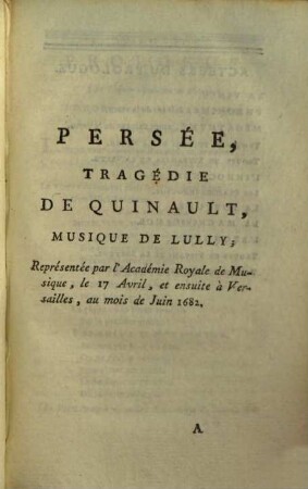 Persée : Tragédie