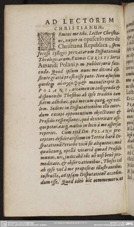 Ad Lectorem Christianum