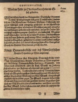 Königl. Dennemärckische und deß Nidersächsischen Kreyses Gesandten zu Wien angelangt.